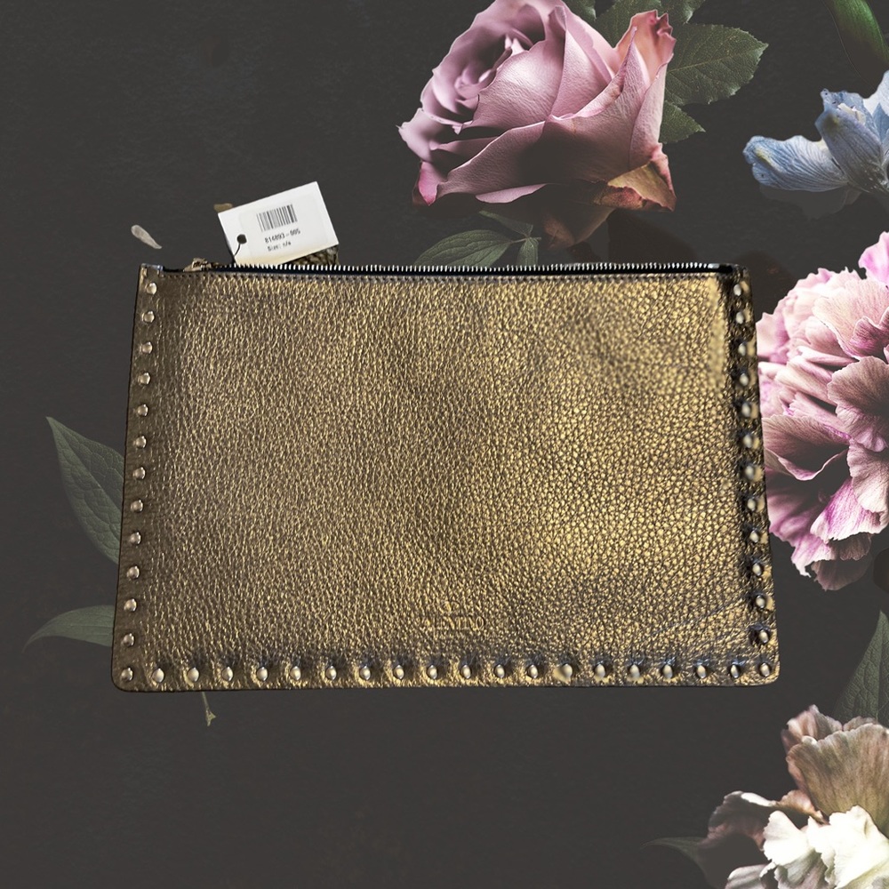 VALENTINO Metallic Rockstud Pouch/Clutch